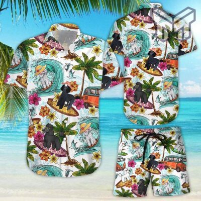 Poodle Shirt Enjoy Surfing With Black Poodle Hawaiian Shirt  Black Poodle Gifts