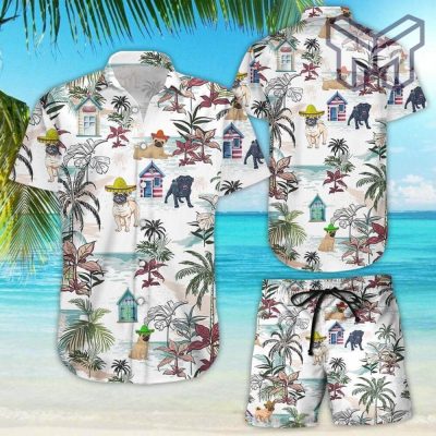 Pug Shirt Cute Pug Dog Playing In The Beach Summer Hawaii Shirt Gifts For Pug Lovers