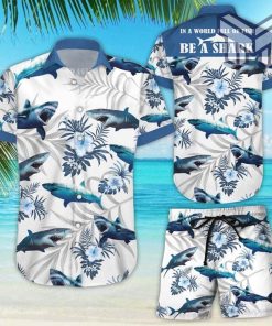 Shark Aloha Shirt In A World Full Of Fish Be A Shark Hawaii Shirt Gift For Shark Lovers