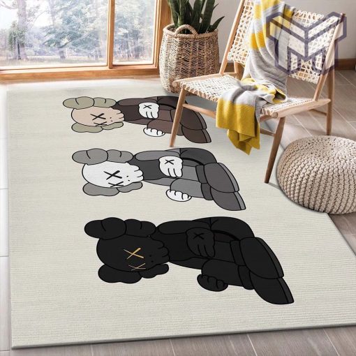 Sitting kaws figurines area rug living room rug family gift us decor