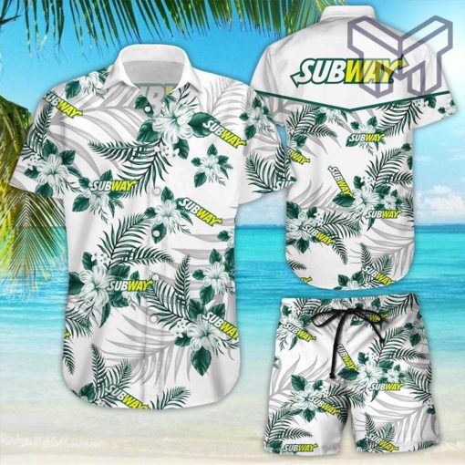 Subway Tropical Flower Aloha Hawaiian Shirts and short, Summer hawaiian day 3d Hawaii shirt