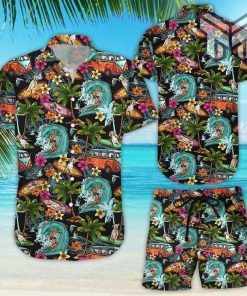 Surfing Hawaiian Shirt - Surfer Dog Pattern Aloha Hawaii Shirt - Unique Beach Themed Gifts