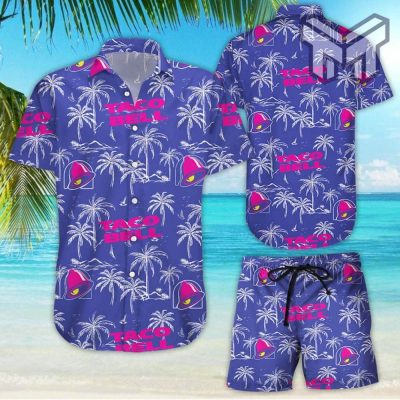 Taco Bell Tropical Flower Aloha Hawaiian Shirts and short, Summer hawaiian day 3d Hawaii shirt