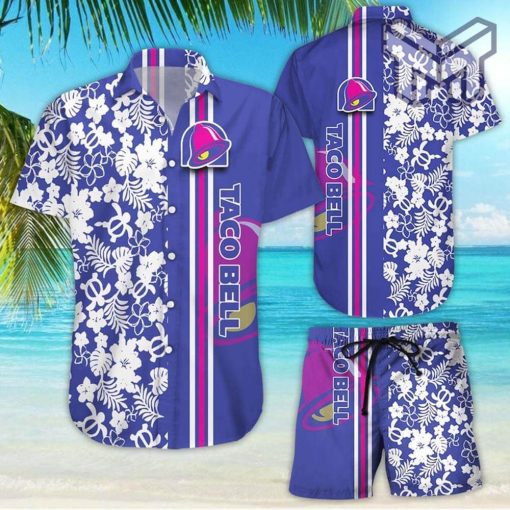 Taco Bell Tropical Flower Aloha Hawaiian Shirts and short Summer hawaiian day 3d Hawaii shirt