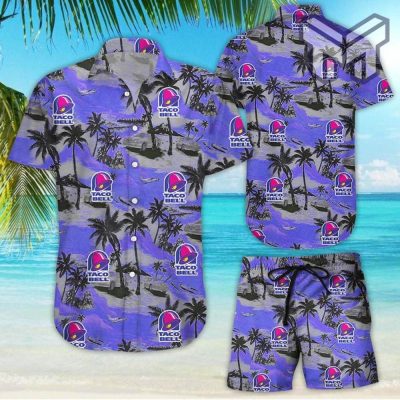 Taco Bell Tropical Flower Aloha Hawaiian Shirts and short v6, Summer hawaiian day 3d Hawaii shirt