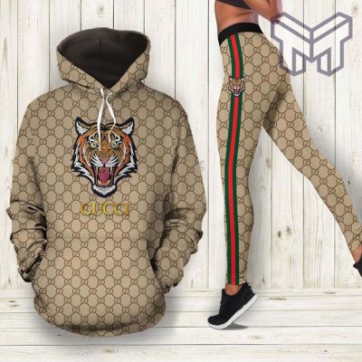 Tiger gucci 3d over print hoodie leggings set hot 2023