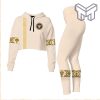 Versace beige croptop hoodie leggings for women luxury brand clothing clothes outfit hot 2023