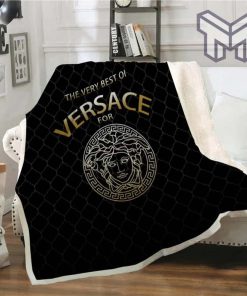 Versace black the best fashion luxury brand fleece blanket comfortable blanket