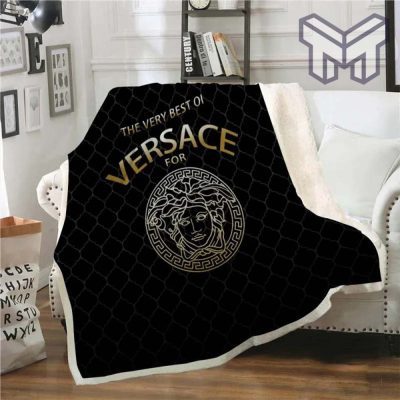 Versace black the best fashion luxury brand fleece blanket comfortable blanket