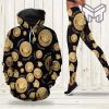 Versace logo seamless pattern 3D hoodie and leggings set hot 2023