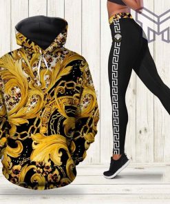 Versace pattern 3d hoodie and leggings set hot 2023
