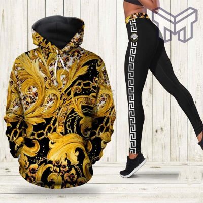Versace pattern 3d hoodie and leggings set hot 2023