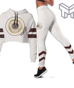 Versace white croptop hoodie leggings for women luxury brand clothing clothes outfit hot 2023