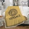 Versace yellow fashion luxury brand fleece blanket comfortable blanket