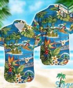 Alien Summer Tropical Hawaiian Graphic Print Short Sleeve Hawaiian Casual Shirt