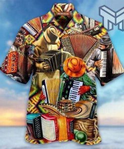 Amazing Accordion Hawaiian Graphic Print Short Sleeve Hawaiian Shirt