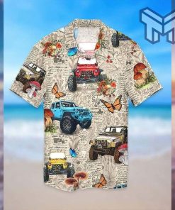 Amazing Insect With Jeep Hawaiian Graphic Print Short Sleeve Hawaiian Shirt