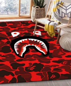 Bape area rug for christmas fashion brand rug living room rug floor decor home decorations