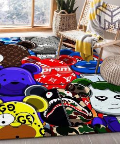 Bearbrick rectangle rug living room rug floor decor home decorations