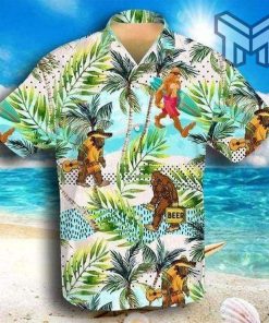 Bigfoot Activities Camping Hawaiian Graphic Print Short Sleeve Hawaiian Shirt