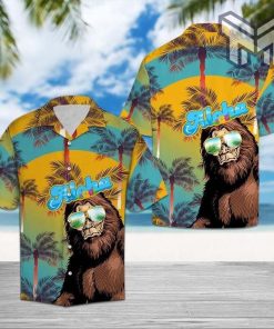 Bigfoot Aloha Hawaiian Graphic Print Short Sleeve Hawaiian Shirt