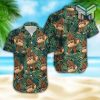 Bigfoot Carrying Hotdog Camping Tropical Hawaiian Graphic Print Short Sleeve Hawaiian Shirt