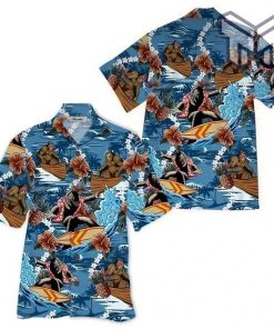 Bigfoot Hawaiian Graphic Print Short Sleeve Hawaiian Shirt Type01