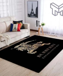 Burberry black golden logo luxury brand area rug carpet living room rug floor mats keep warm in winter