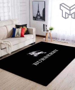 Burberry black luxury brand area rug carpet living room rug floor mats keep warm in winter