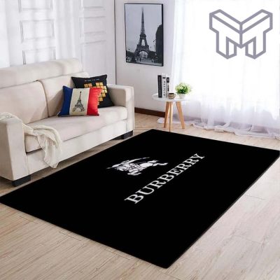 Burberry black luxury brand area rug carpet living room rug floor mats keep warm in winter