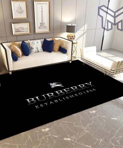 Burberry dark logo luxury brand area rug carpet living room rug floor mats keep warm in winter