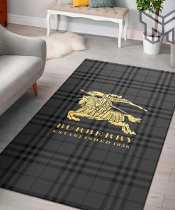 Burberry grey luxury brand area rug carpet living room rug floor mats keep warm in winter