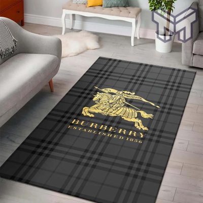 Burberry grey luxury brand area rug carpet living room rug floor mats keep warm in winter