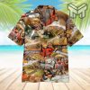 Chainsaw Hawaiian Graphic Print Short Sleeve Hawaiian Casual Shirt