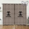 Chanel Brown Fashion Luxury Brand Logo Window Curtain Home Decor