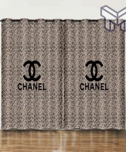 Chanel Brown Fashion Luxury Brand Logo Window Curtain Home Decor