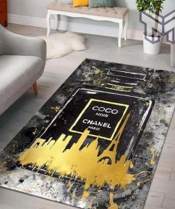 Chanel Coco Noir Paris Luxury Fashion Luxury Brand Premium Rug Carpet For Living Room Home Decoration