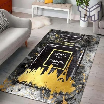 Chanel Coco Noir Paris Luxury Fashion Luxury Brand Premium Rug Carpet For Living Room Home Decoration