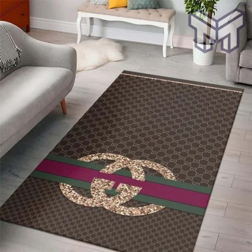 Chanel Diamond Brown Logo Luxury Fashion Luxury Brand Premium Rug Carpet For Living Room Home Decoration