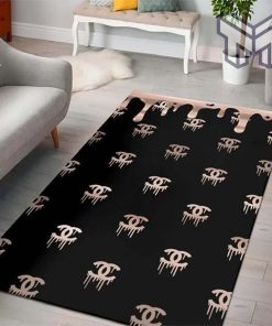 Chanel Falling Logo Luxury Fashion Luxury Brand Premium Rug Carpet For Living Room Home Decoration