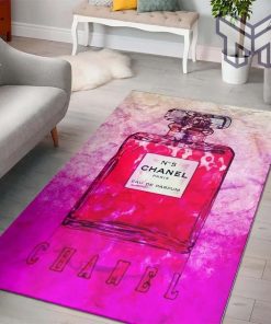 Chanel Logo Eau De Parfum Luxury Fashion Luxury Brand Premium Rug Carpet For Living Room Home Decoration