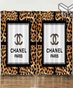 Chanel Paris Leopard Fashion Luxury Brand Logo Window Curtain Home Decor