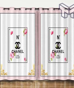 Chanel Paris Pinky Fashion Luxury Brand Logo Window Curtain Home Decor