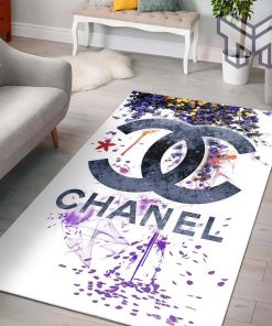 Chanel White Black Logo Luxury Fashion Luxury Brand Premium Rug Carpet for living room bedroom carpet floor mats keep warm in winter mat