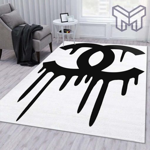 Chanel area rug for christmas fashion brand rug bedroom rug floor decor home decorations