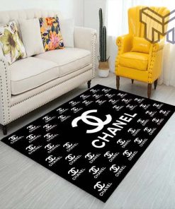 Chanel black luxury area rug for living room bedroom carpet home decorations mat