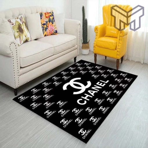 Chanel black luxury area rug for living room bedroom carpet home decorations mat