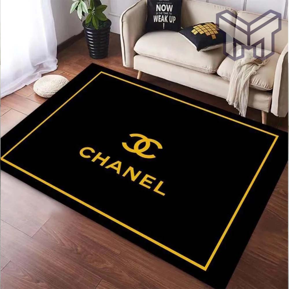 Chanel black luxury area rug for living room bedroom carpet home decorations mat type01