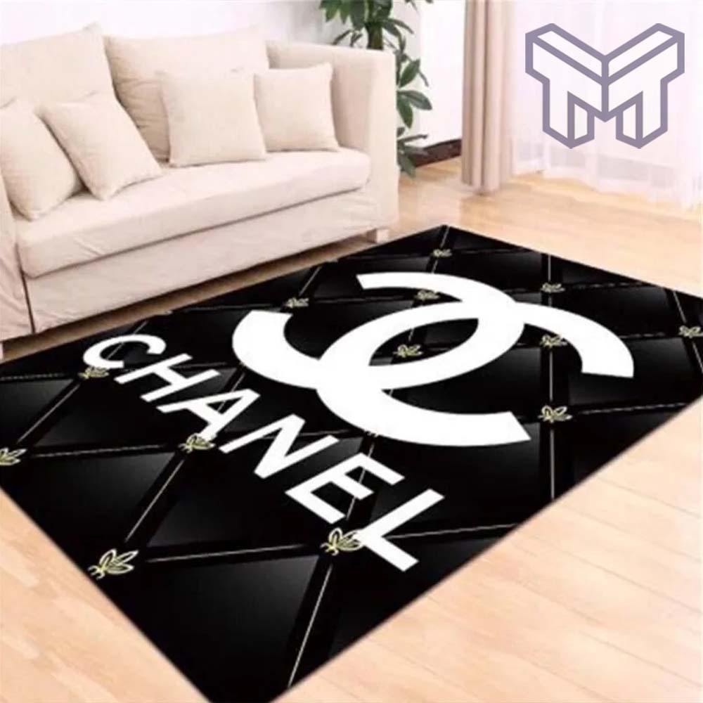Chanel black luxury area rug for living room bedroom carpet home decorations mat type02
