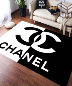 Chanel black white luxury area rug for living room bedroom carpet home decorations mat